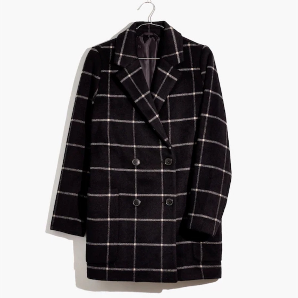 Madewell Hollis Double-Breasted Coat in Windowpane - Picture 8 of 8